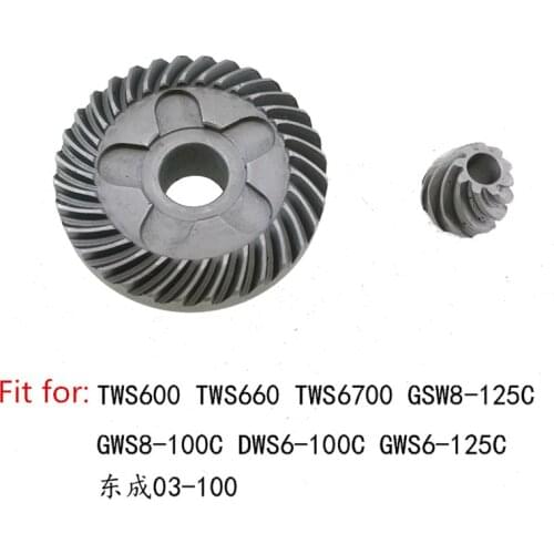 1set For GWS6-100 Angle Grinder Spiral Bevel Gear Fitting Parts Helical Tooth 32 Teeth Ring Gear 9 Teeth Pinion Gear