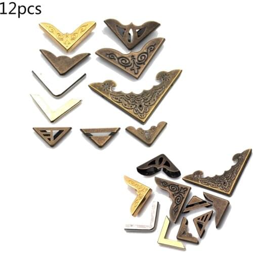 12PCS Metal Album Corner For Antique Brass Jewelry Book Corner Protector Protector Cover Corner Protector Book Scrapbook