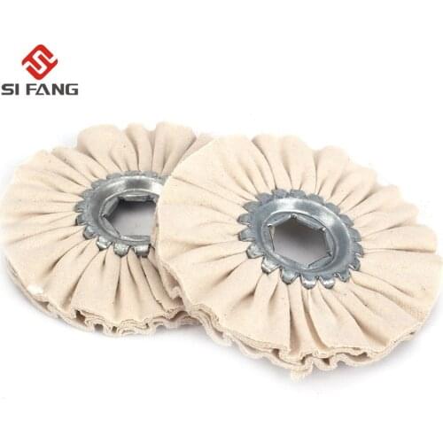 2Pcs 4" Cotton Airway Buffing Wheel Cloth Open Bias Polishing Buffs Wheel Discs Metal Polishing Wheel Abrasive Tools