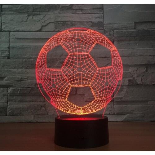 2018 Football 3D Lamp 7 Colors Led Night Lamps for Kids Touch Led USB Table Lampara Lampe Baby Sleeping Nightlight Drop Ship