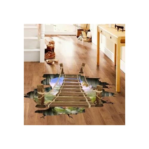 3D Bridge Floor/Wall Sticker Removable Mural Decals Vinyl Art Living Room Decors