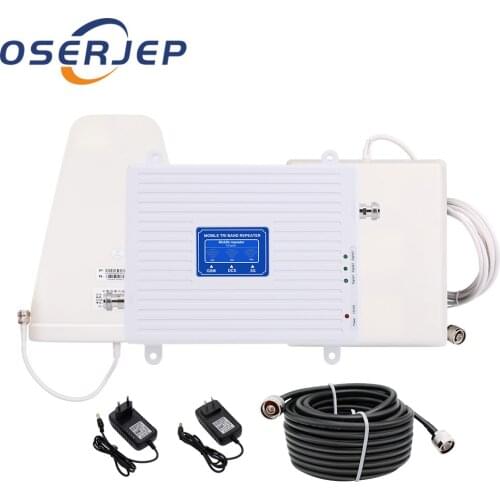 4G LET GSM 900/DCS 1800/WCDMA 2100MHz mobile phone signal amplifier booster+LPDA outdoor antenna/flat indoor antenna