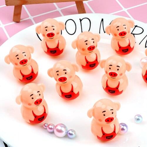 5Pcs mini piggy tumbler childrens educational small toy doll baby toddler toys educational infant birthday gift children