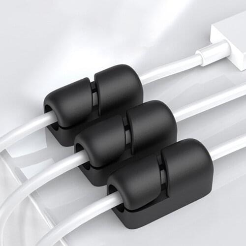 5 Pcs Cable Holder Clips Management Cord Organizer Silicone Self Adhesive for Desktop USB Charging Power Cord Mouse Cable Wire