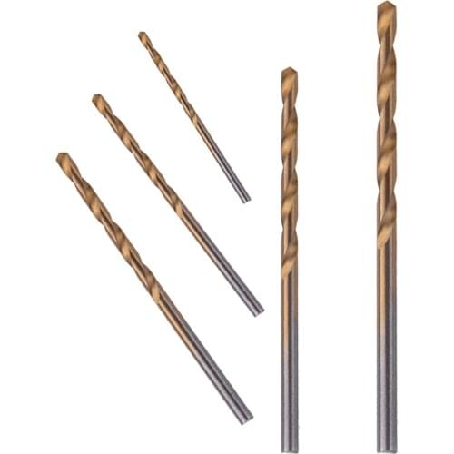 50PCS 1/1.5/2/2.5/3mm HSS Titanium Coated Drill Bits Set High Speed Steel Power Tool Kit