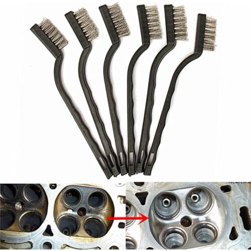 6PCS Mini Steel Brass Wire Brush Paint Rust Remover for Industrial Devices Surface/Inner Polishing Cleaning Brush