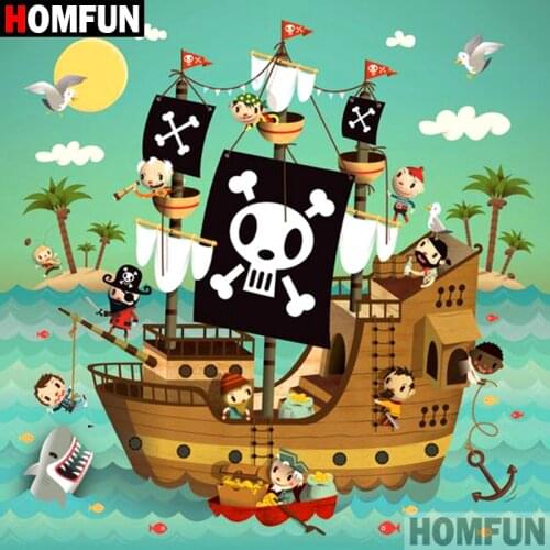 HOMFUN 5D DIY Diamond Painting Full Square/Round Drill "Cartoon pirate" 3D Embroidery Cross Stitch gift Home Decor A08819