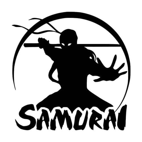 13.2*13.1CM Car Sticker Japan Samurai Fighting Moving Warrior Decal Soldier Black/Silver Covering The Body Vinyl