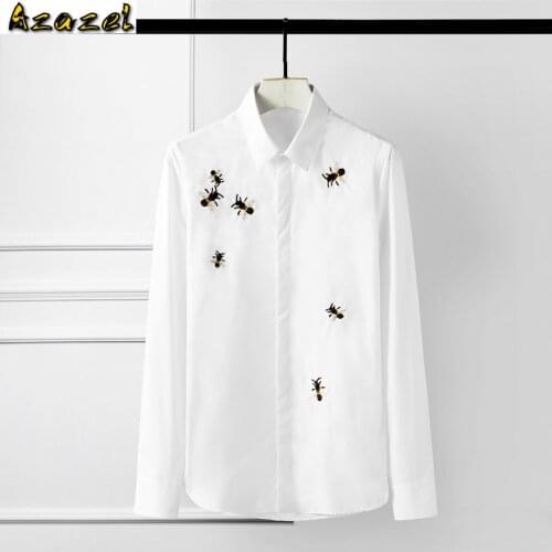 Azazel Men Shirt Luxury Bee Embroidery Long Sleeve Shirts Mens Fashion Casual Men Shirts Plus Size 4xl Slim Fit Shirts Man