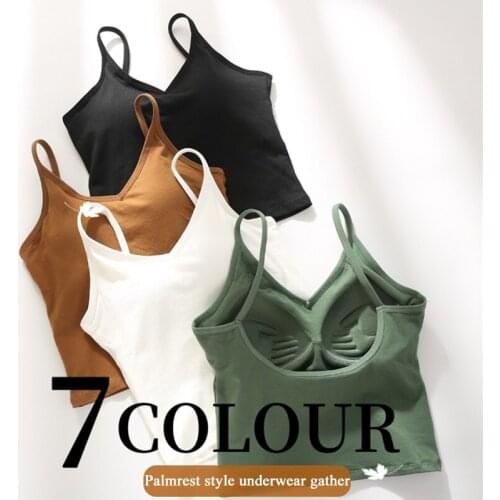 Yoga Bra Pure Cotton Beauty Back Wrapped Chest Camisole WomenS Bra With Chest Pad All-In-One Yoga Sports Bra