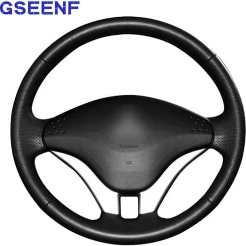 DIY Car Steering Wheel Cover Black Genuine Leather For Mitsubishi Pajero 2008 2009 2010 2011 V73 2011 L200