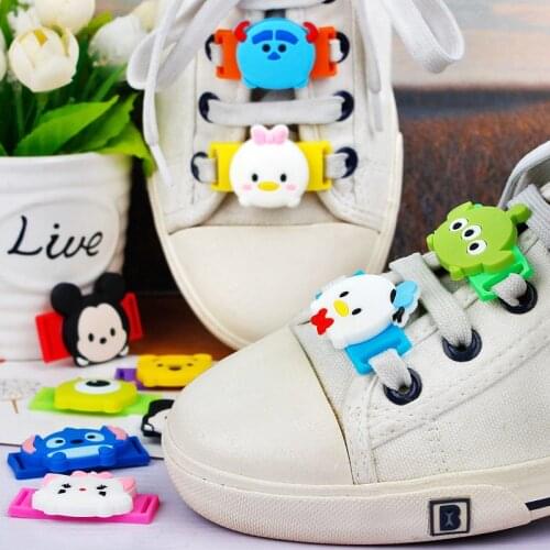 Disney Cartoon Shoelaces Buckle Shoelace Winder Silicone Buckle Shoelaces Accessories DIY Sneaker Kits Shoe Decorations