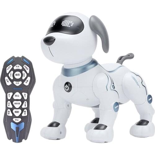Electronic Robot Dog Stunt Dog Remote Control Robot Dog Toy Voice Control Music Dancing Toy for Kids Birthday Gift