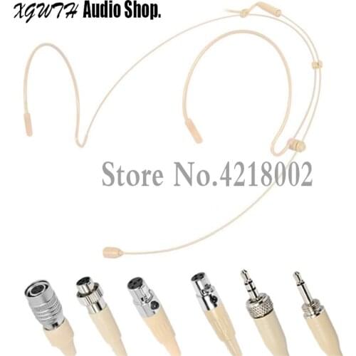 Condenser Headworn Headset Microphone For AKG Shure Wireless Body-Pack Transmitter mini 4pin XLR TA4F 3pin TA3F Connector