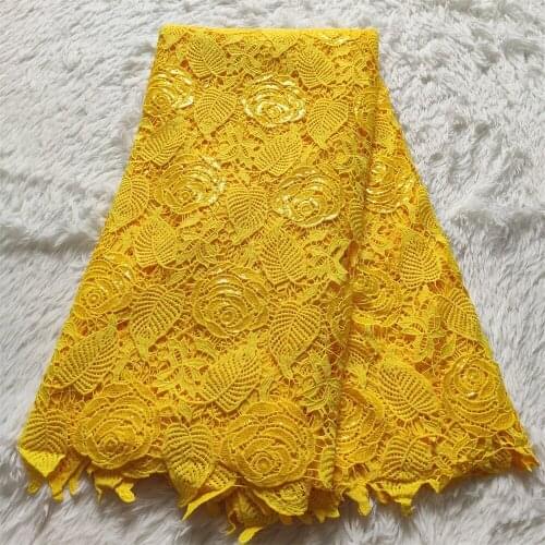 Hot Sale African Cord Lace Fabric With Sequins High Quality Water Soluble Nigerian Guipure Cord Lace For Wedding JL044