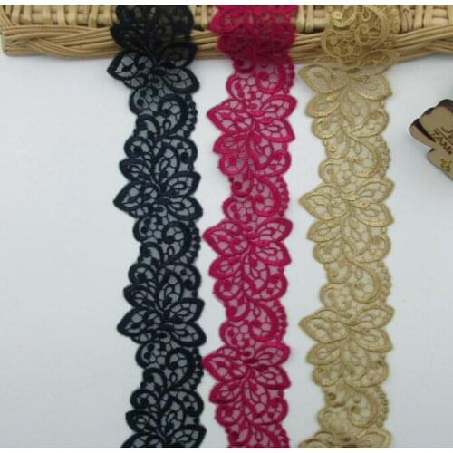 1 Meter Vintage Gold Red Wedding Dress Embroidered Lace Trim Guipure Gold Lace Trim Accessories DIY Accessories 5.8cm