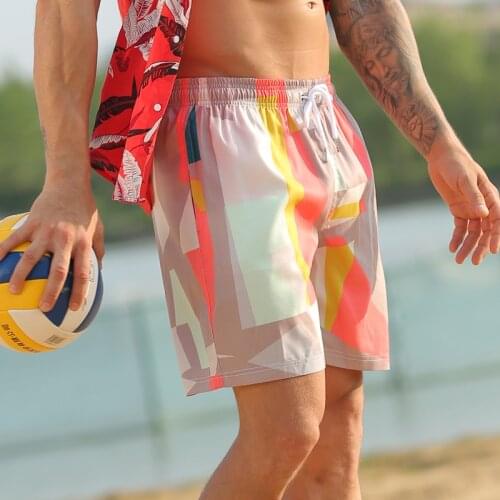 Summer Men Pocket Swimming Shorts For Men Swimwear Man Swimsuit Swim Trunks Quick Dry Summer Bathing Beach Wear Surf Shorts 891