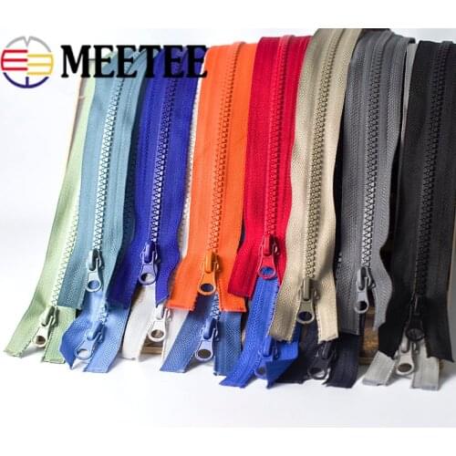 Meetee 10pcs 15/20/30/40cm Close-End Zipper 5# Resin Zips for Jacket Coat Pocket Zippers DIY Garment Sewing Zip Bags Repair Kits