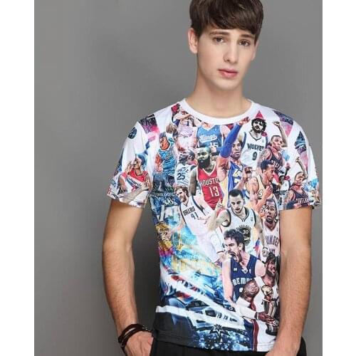 Mens T Shirts Fashion 2017 Summer O Neck Top Tees Cartoon 3d Printed Casual T-shirt short-sleeved Tshirt Homme T533