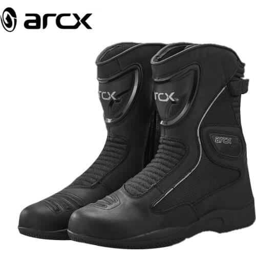 Men Motorcycle Boots Arcx Knights Of Soft Leather Motorcycle Racing Boots Shoes Cycling Road Race waterproof