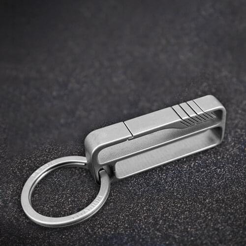 Outdoor Climbing Equipments Titanium Alloy Lightweight Titanium Key Chain Waist Belt Key Ring Holder Hook Corrosion-resistant