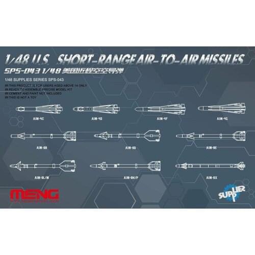 Meng Model SPS-043 1/48 U.S. Short-Range Air-to-Air Missiles Model kit