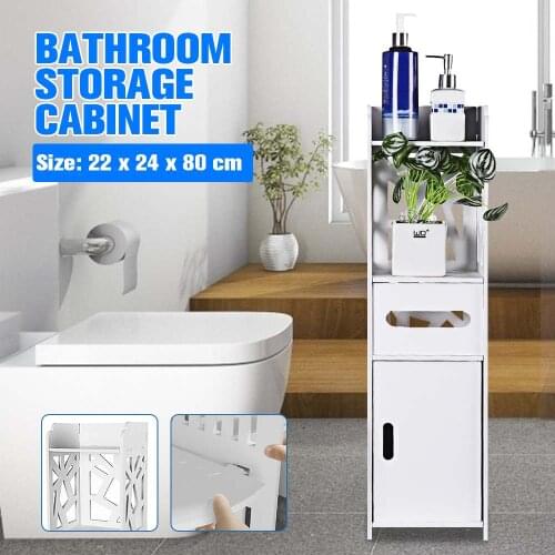 DIY Small Bathroom Toilet Storage Cabinet Organizer Vanity Floor Standing Rack Corner Sundries Shelf Home Furniture Holder Racks