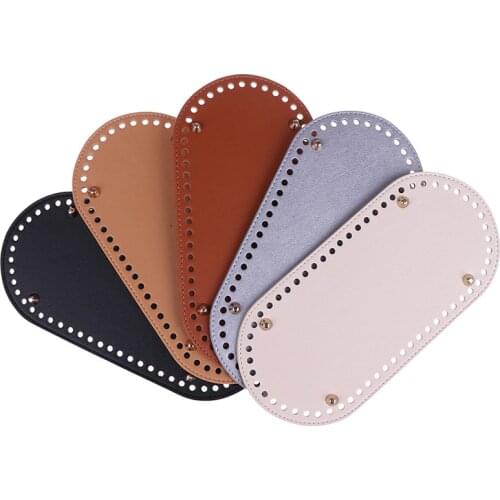 25x12cm Bottom for Knitting Bag PU Patent Leather Bag Handbag Accessories Bottom with Holes Diy Crochet Bag Bottom KZBT008