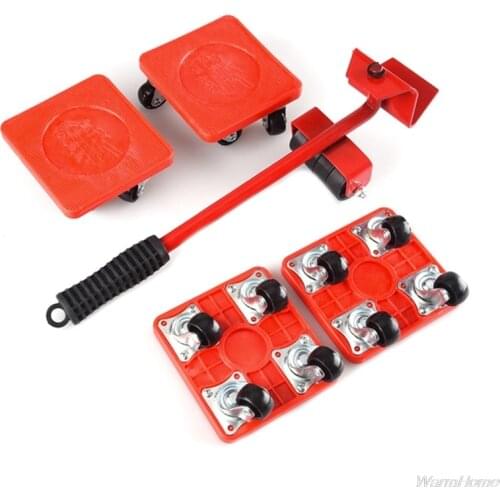 360 Degree Furniture Mover Tools Transport Lifter Heavy Stuffs Moving 4 Wheeled Roller Universal Pulley with 1 Bar J18 21