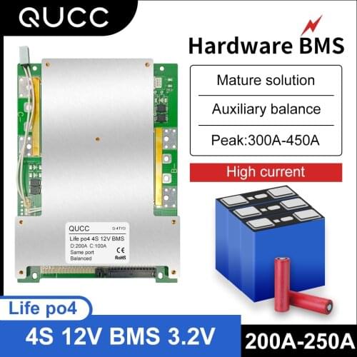 BMS 4S Lifepo4 200A 250A Lithium Battery Protection Board Charging Equalizer 18650 bms 12V with Balance Temperature Control