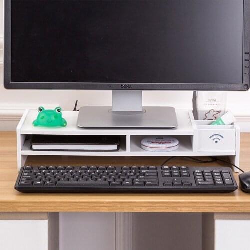 Laptop Stand , Wood Tabletop Organizer Monitor Stand Laptop Desk Stand Small Riser Desk Stand
