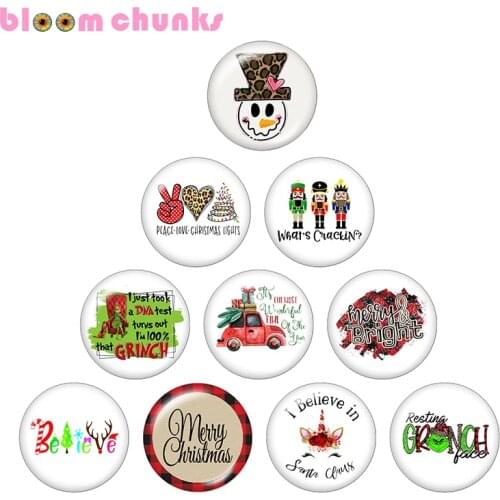 Christmas Snowman 12mm/18mm glass snap button Round photo glass cabochon jewelry flat back Making findings C1282