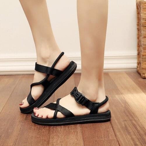 Sandalias De Las Mujeres Men Sandals 2021 Summer Hot Outdoor Breathable Comfort Black Flat Shoes Slip on Plus Size Open Shoes