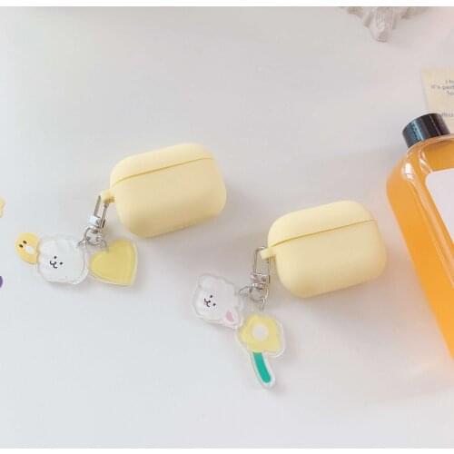 For Honor Earbuds X1 case fashion flower bear with Keychain Silicone Earphones Cover for Honor X1 cover fundas Honor X 1