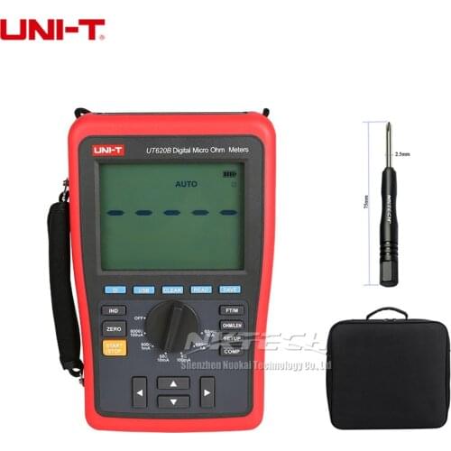 UNI-T UT620B DC Digital Micro Ohm Meters Low Resistance Tester 4-wire Measurement Data Storage USB Transmission Belt Backlight