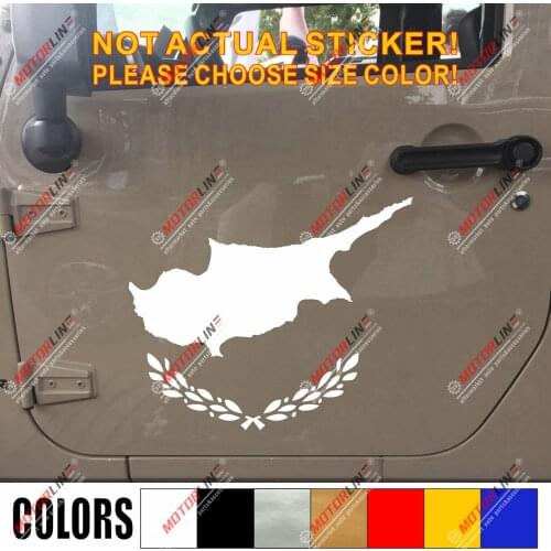 Flag of Cyprus Decal Sticker Car Vinyl pick size color no bkgrd