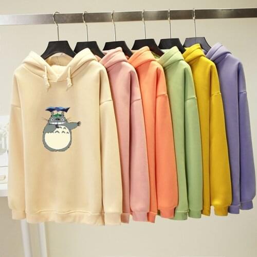 Japanese Streetwear Womens Hooded Hoodies Kawaii Cartoon Print Harajuku Sweatshirt Ulzzang Cute Anime Graphic Oversized pullover
