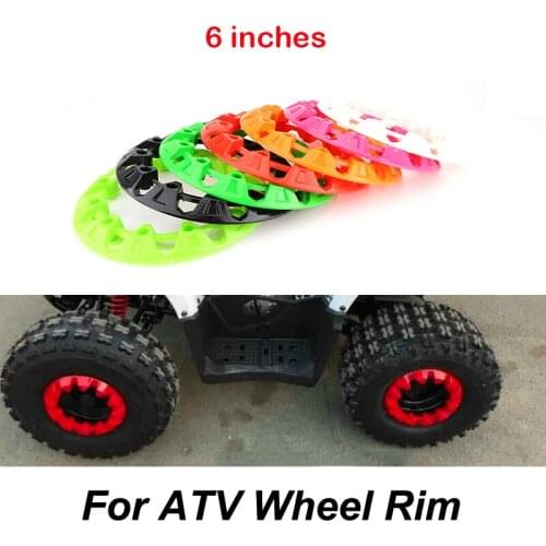 2Pcs 6-inch ATV Wheel Trim Hub Protection Decor Rim Cap Universal Vehicle All Terrain wheel Plastic Cover fit to 6 inch tires
