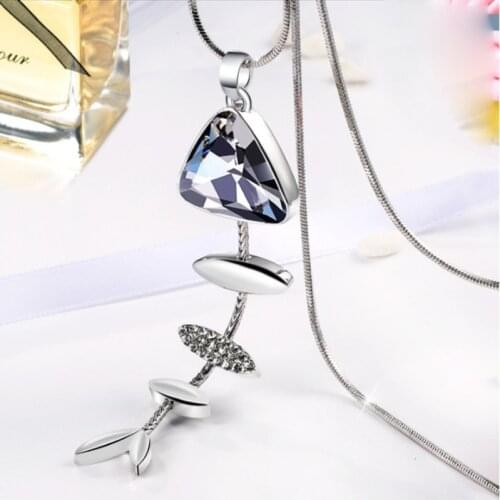 Collier Femme Fashion Fishbone Choker Necklaces & Pendants for Women 2020 Vintage Silver Color Chain Necklace Long Jewelry