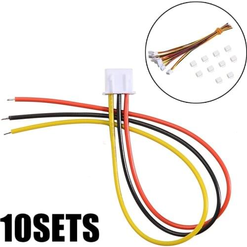 10sets Newest Mini Micro JST/XH2.54mm 3-Pin Connector Plug Socket Durable Battery Charging Cord Connectors With Wire 15CM Cable