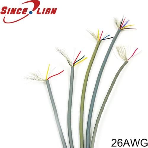 10 Meters UL 2547 26AWG Multi-core Control Wire Copper Wire Shielded Audio Cable Headphone Cable Signal Line
