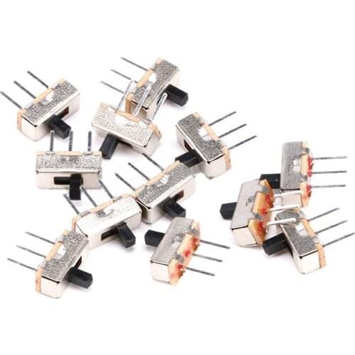 10pcs Interruptor on-off mini Slide Switch SS12D00 SS12D00G3 3pin 1P2T 2 Position High quality toggle switch Handle length:3MM