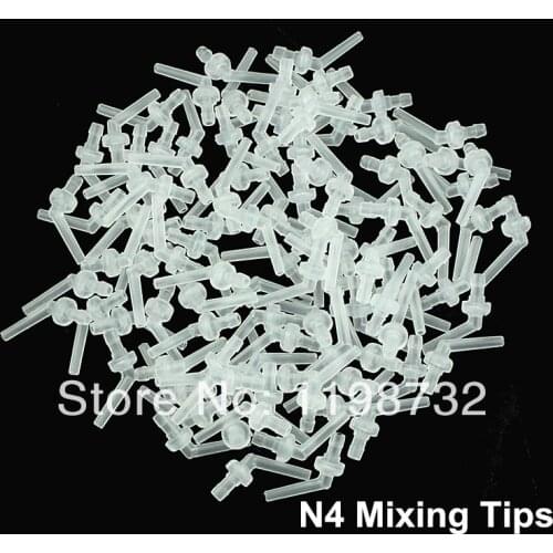 100 Pcs Dental Materials Intraoral Impression Mixing Tips Nozzles N4 Transparent Mixer Syringe Dentist Products