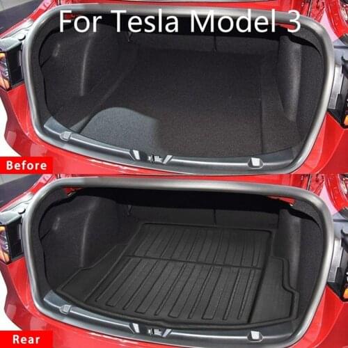 2021 Car Cargo Liner Boot Tray Rear Trunk Cover Matt Mat Floor Carpet Mud Non-slip Anti Dust Waterproof For Tesla Model 3