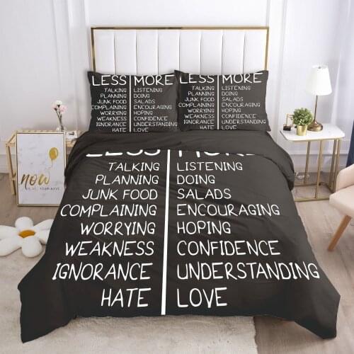 3D Duvet Cover Sets Bedding Set Quilt Covers Comforter Cases Bed Linen Twin Single King Queen Size Letter Design Home Textile