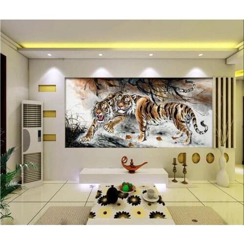 3d wall murals wallpaper Home Decoration Tiger painting wallpapers for living room customized wallpaper for walls