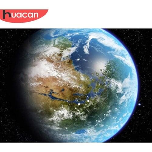 HUACAN 5d Diy Diamond Painting Earth Scenery Home Decor Embroidery Mosaic Planet Landscape Diamond Art