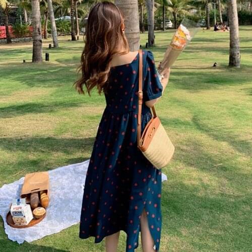 Large Women Summer Polka Dot Loose Dress Short Sleeve Square Collar Casual 4xl Vestidos Elegantes Ladies Dresses Robes Pockets
