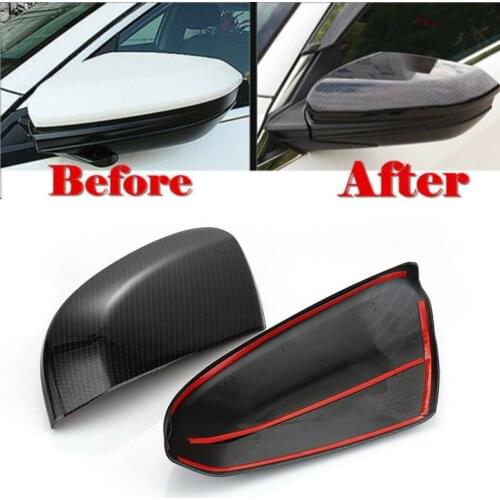 Fit For Honda Civic 2016-2018 2pcs Carbon Fiber Side Mirror Rear View Trim Cover Shell Mirrors Covers Accessories