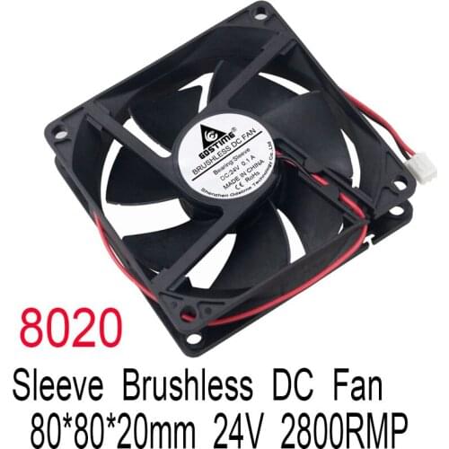 5PCS Gdstime 80*80*20mm PC 24V 80mm x 20mm Brushless DC Computer Case Cooler 8cm 8020 Cooling axial Fan